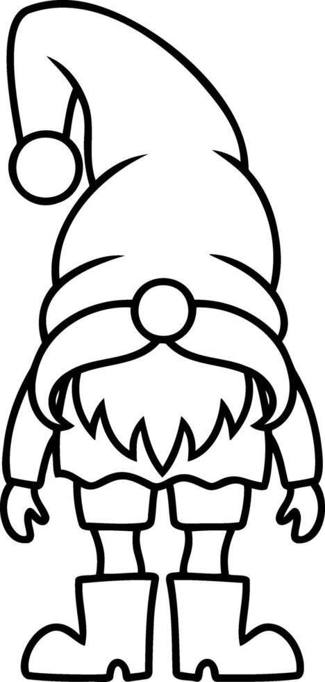 Doodle gnome clip art Coloring page book Sketch toy vector