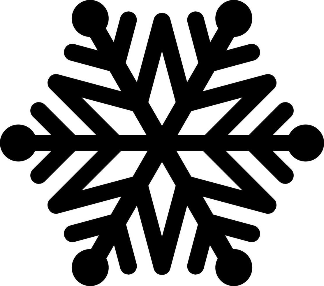 Snowflake stencil icon Christmas winter emblem Xmas black design vector