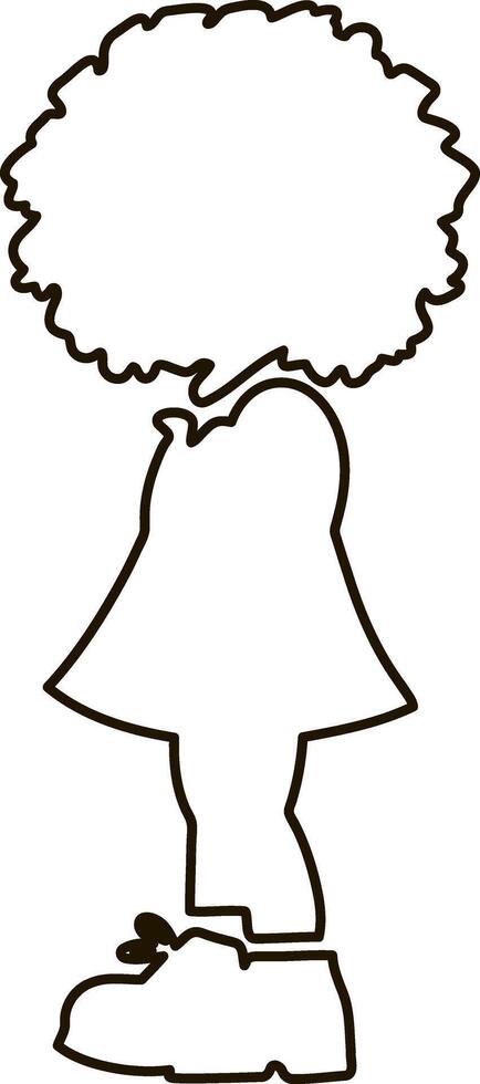 Girl Sketch Hand drawn art vector