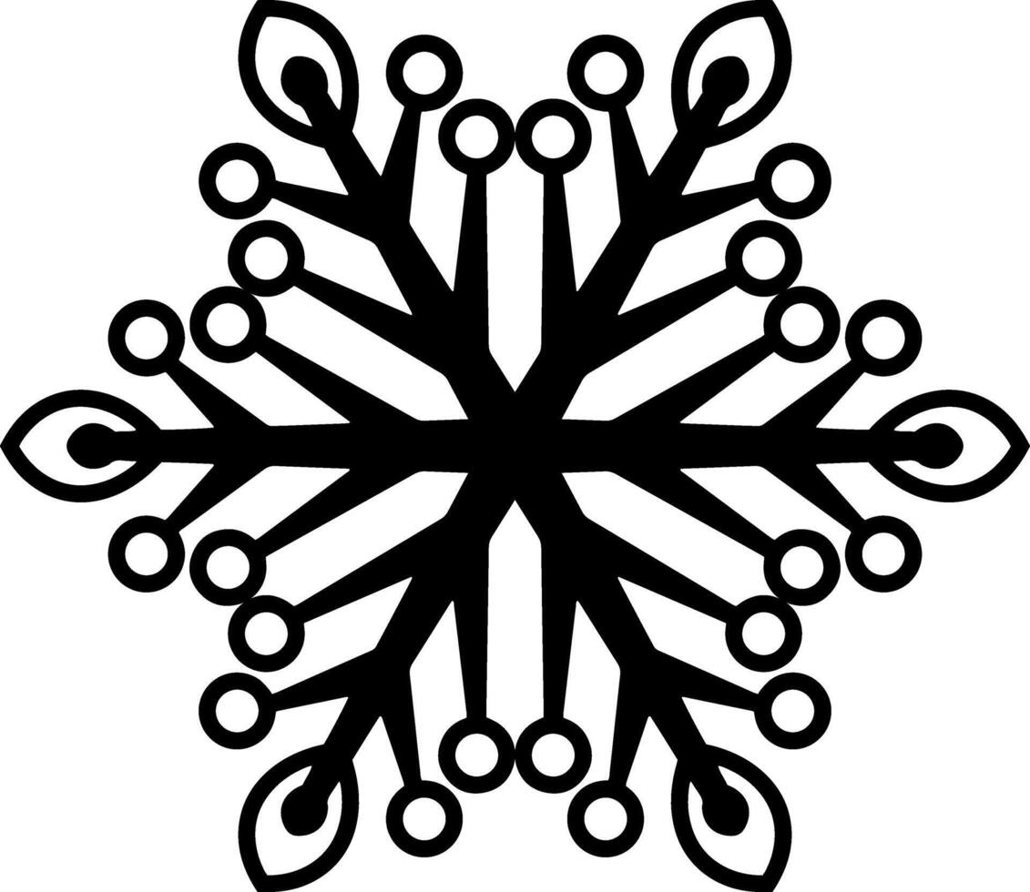 Snowflake icon Christmas winter Xmas stencil design vector