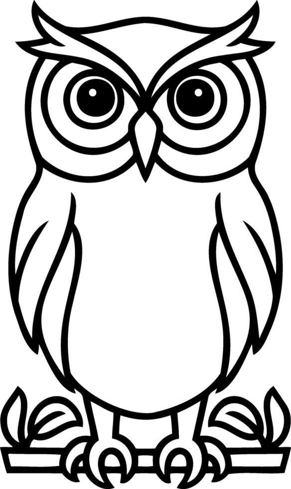 Doodle owl icon Animal sketch art Coloring page book vector
