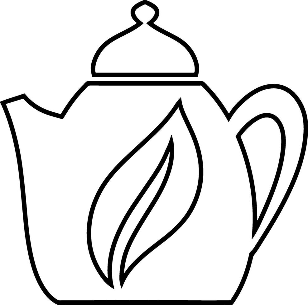 Outline teapot icon Drink sketch clipart vector
