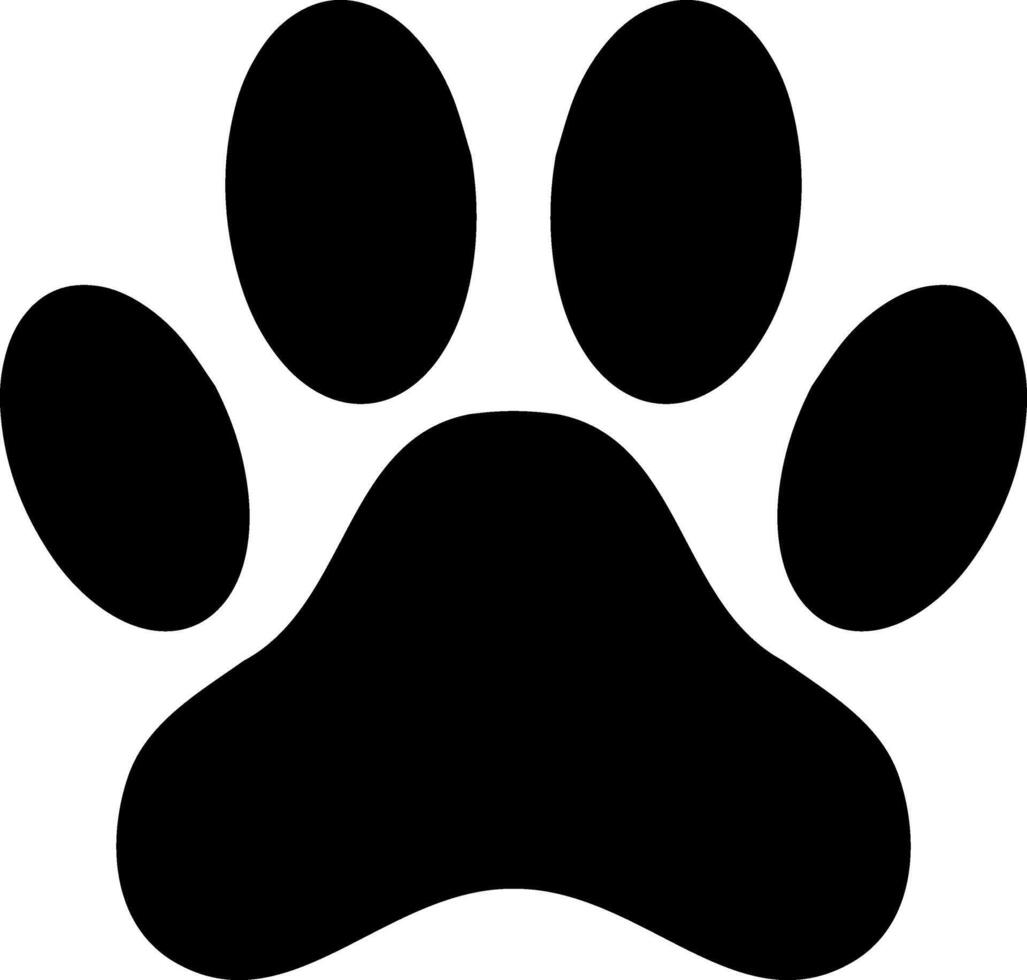 Silhouette dog Paw animal stencil print icon vector