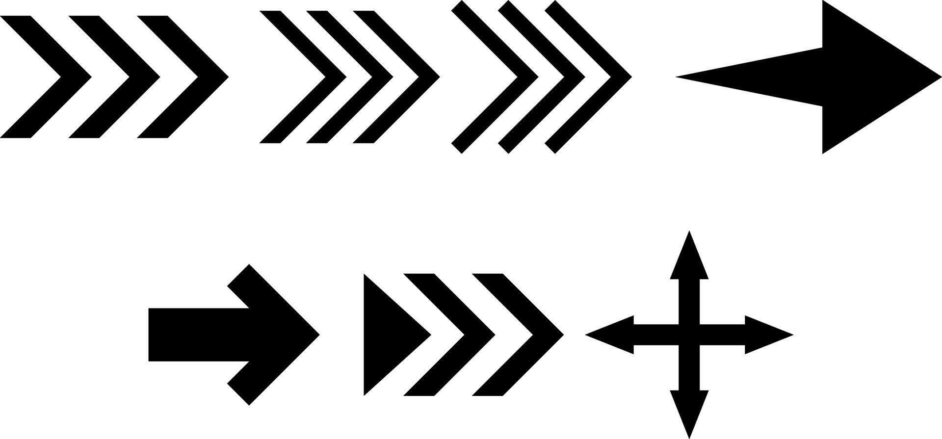 Arrow set clipart Hand drawn art icon vector