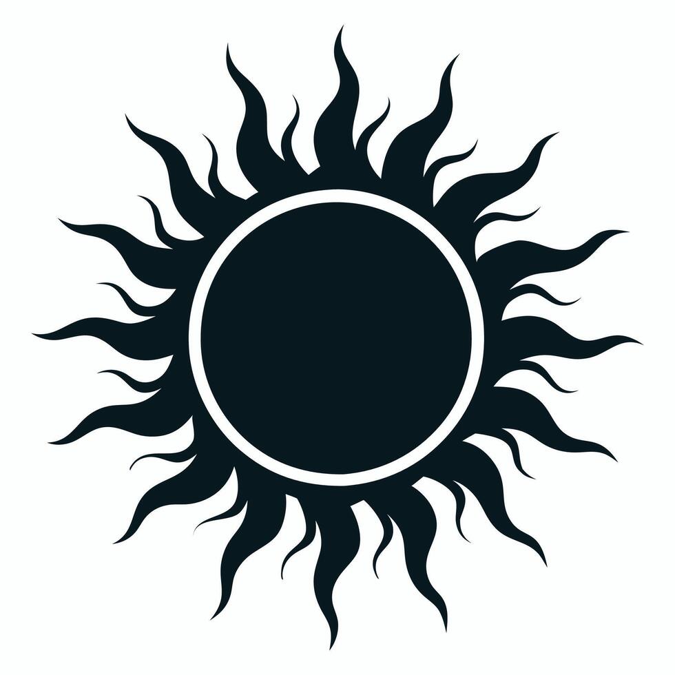 sun silhouette , bright and dynamic celestial vector
