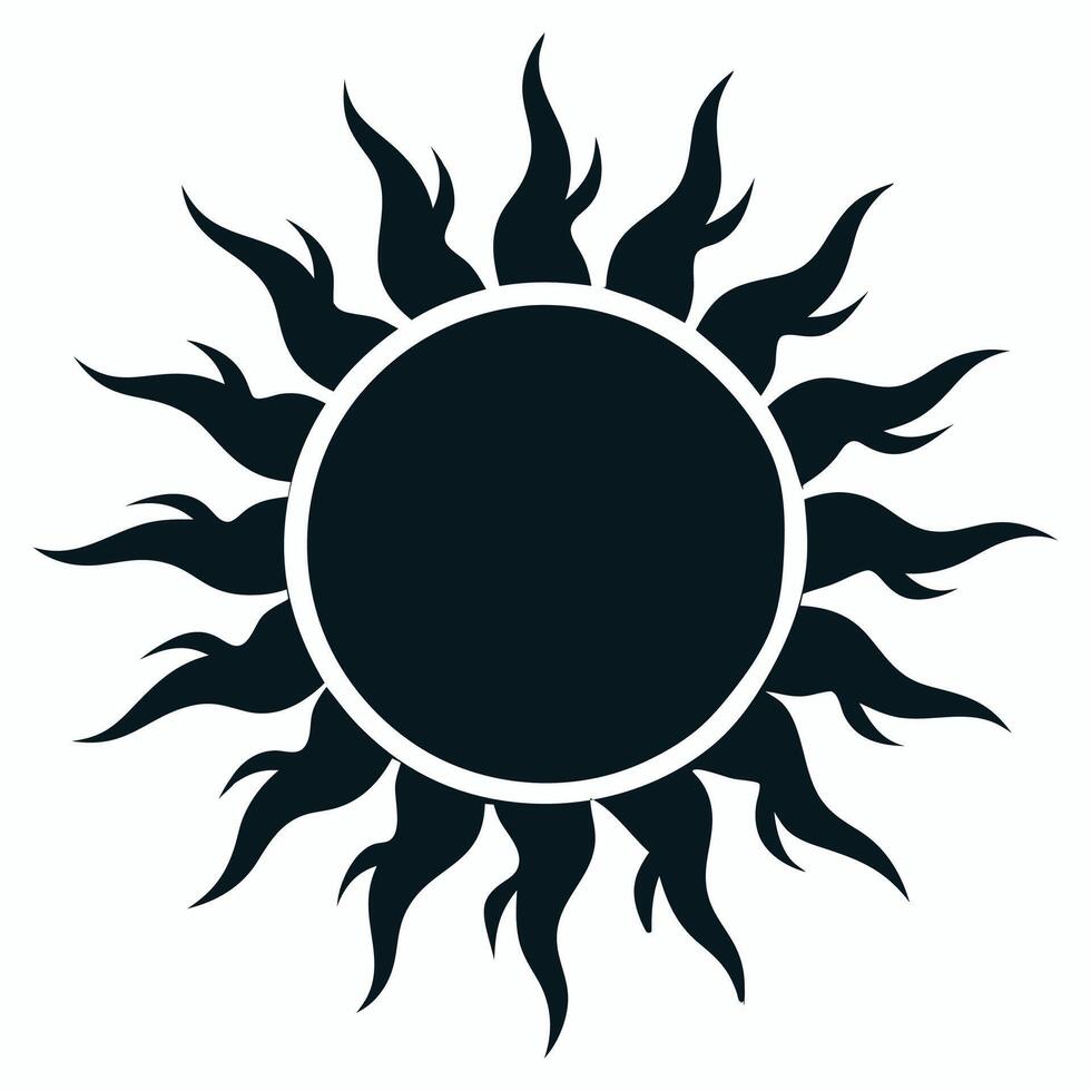sun silhouette , bright and dynamic celestial vector