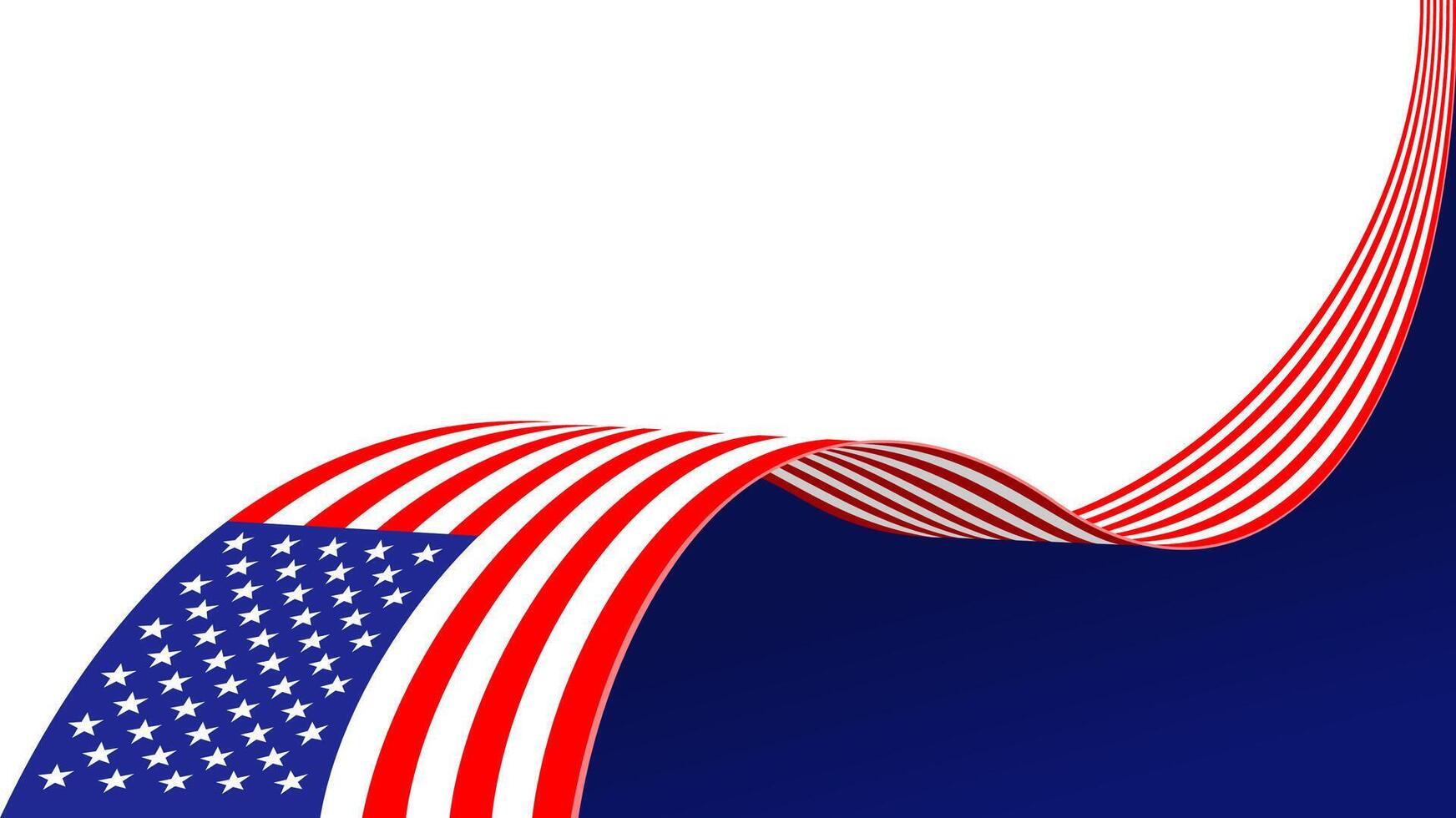 waving United States of America flag background with copy space for text. USA national day vector