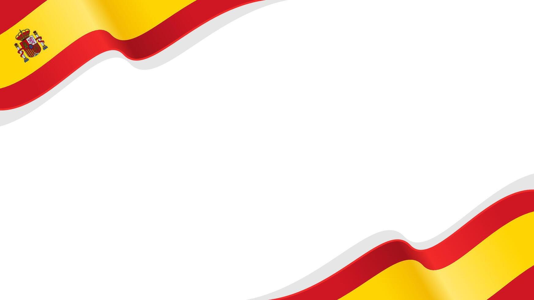 wave spain flag frame background with copy space for text. spain national day vector