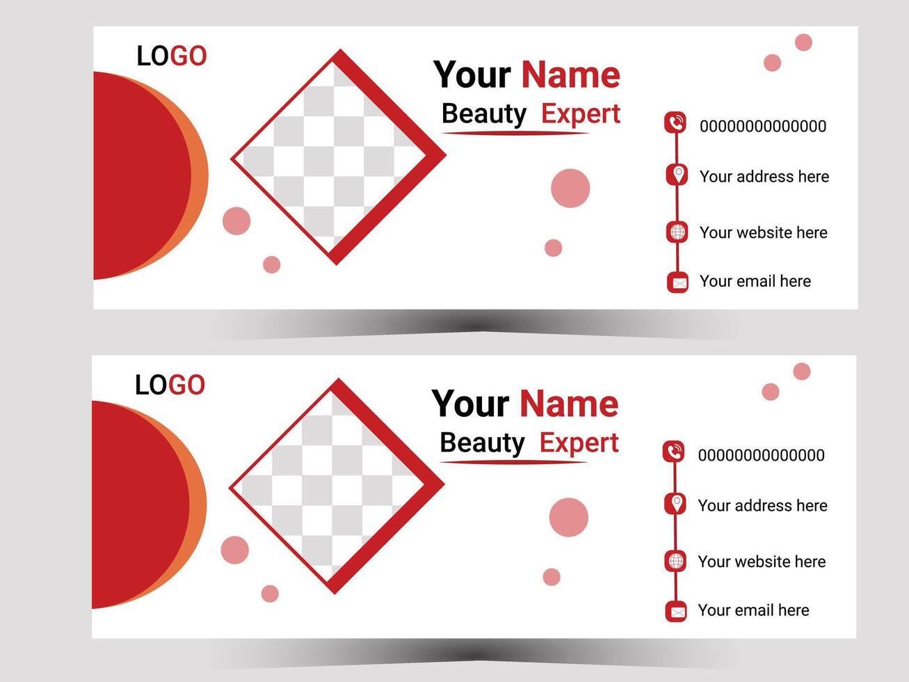 Email signature template and profile cover design vector