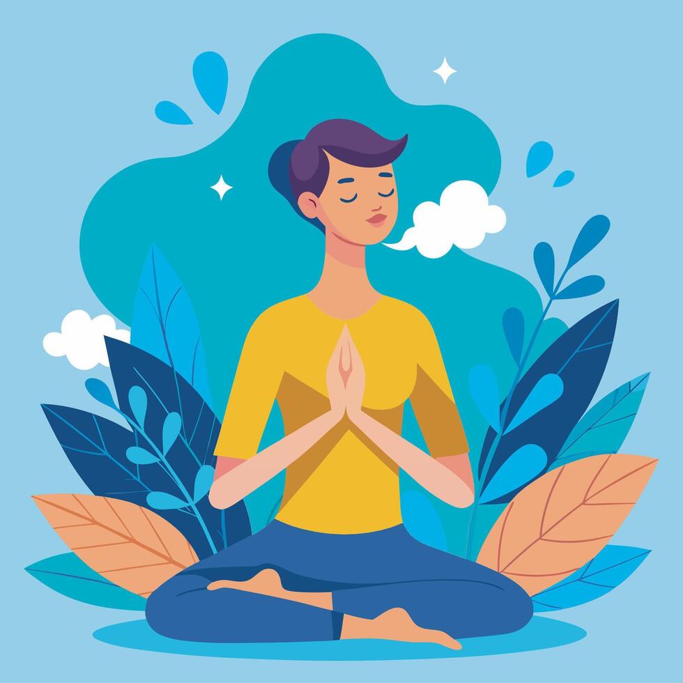 Serene Yoga Practitioner vector