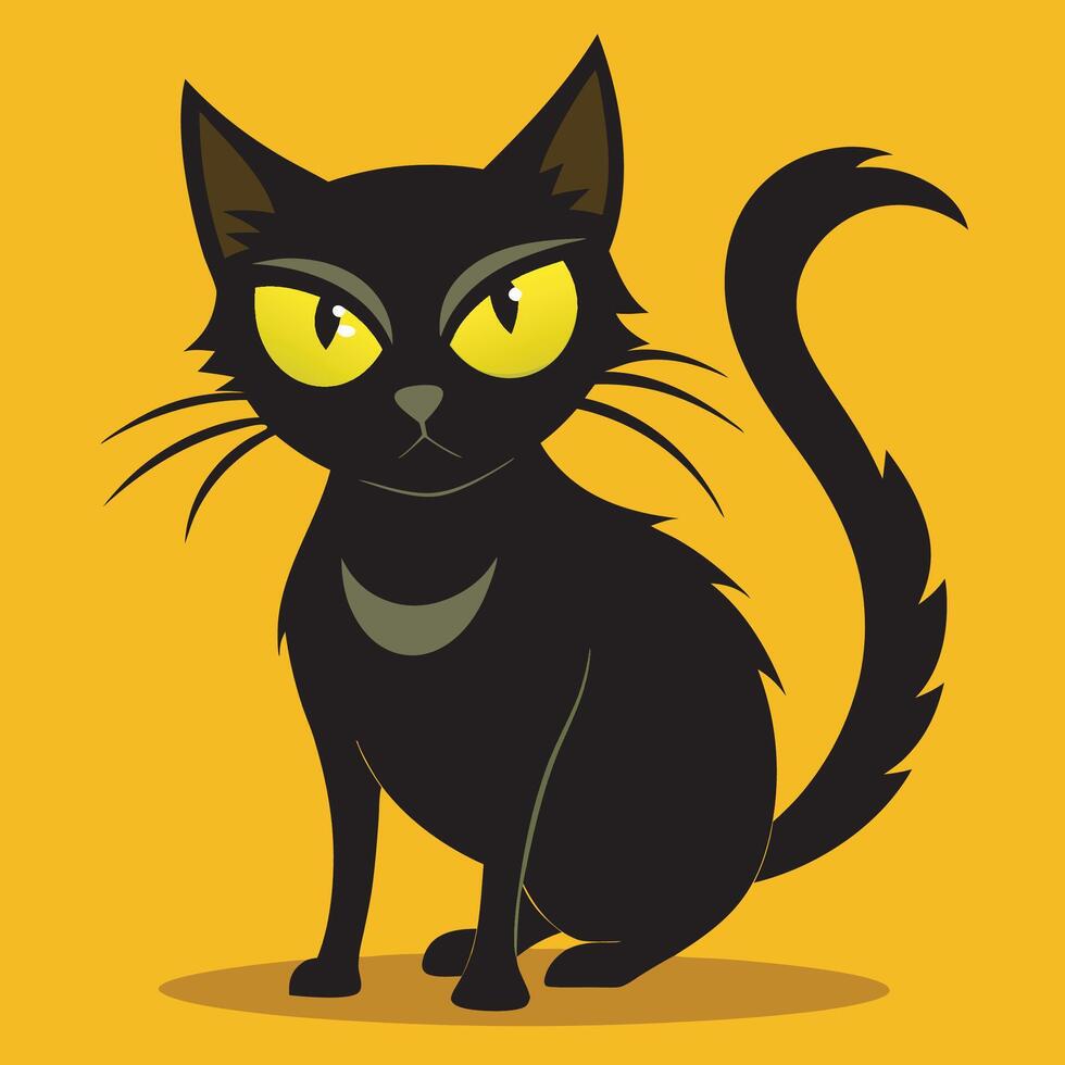 Mysterious Black Cat vector