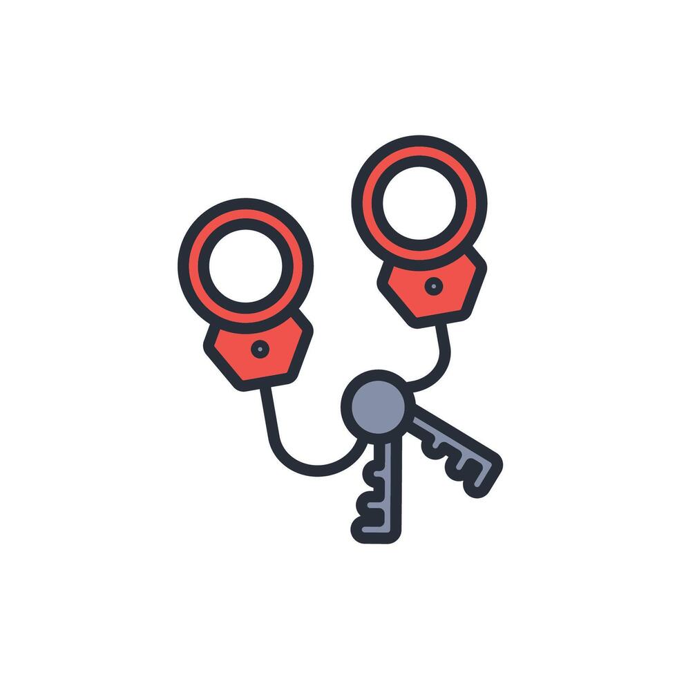 handcuffs icon. .Editable stroke.linear style sign for use web design,logo.Symbol illustration. vector