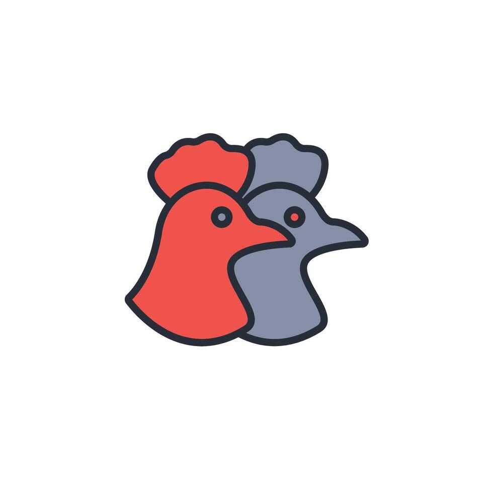 chicken face icon. .Editable stroke.linear style sign for use web design,logo.Symbol illustration. vector
