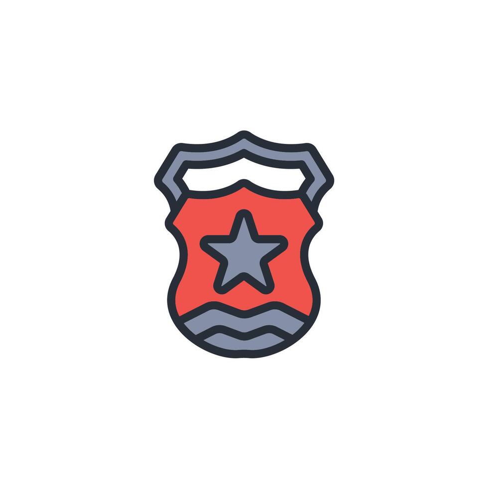badge police icon. .Editable stroke.linear style sign for use web design,logo.Symbol illustration. vector