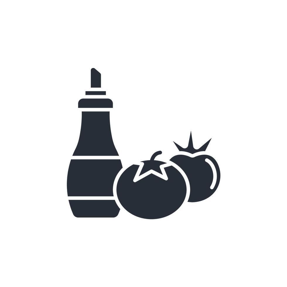 tomato sauce icon. .Editable stroke.linear style sign for use web design,logo.Symbol illustration. vector