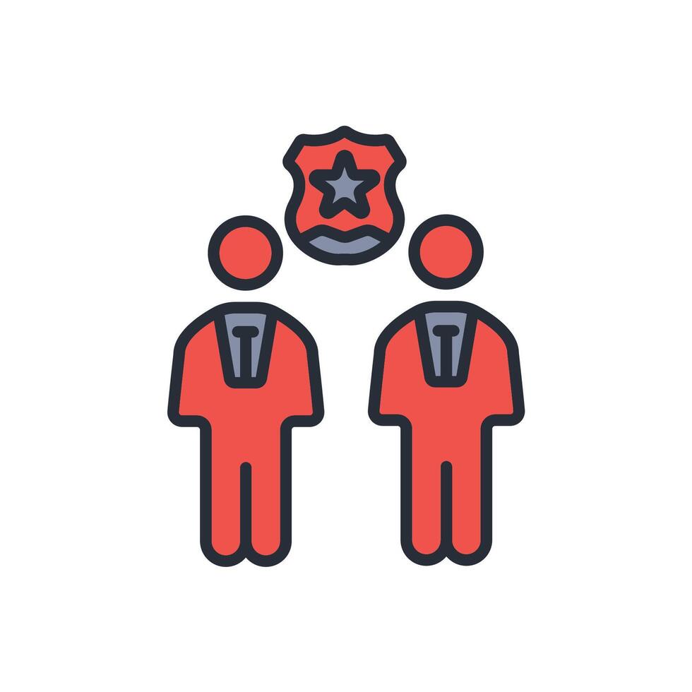 officer icon. .Editable stroke.linear style sign for use web design,logo.Symbol illustration. vector