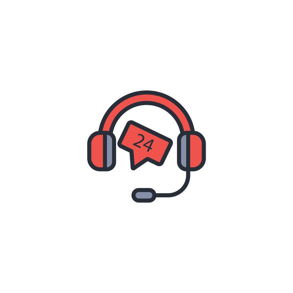 24 hour icon. .Editable stroke.linear style sign for use web design,logo.Symbol illustration. vector