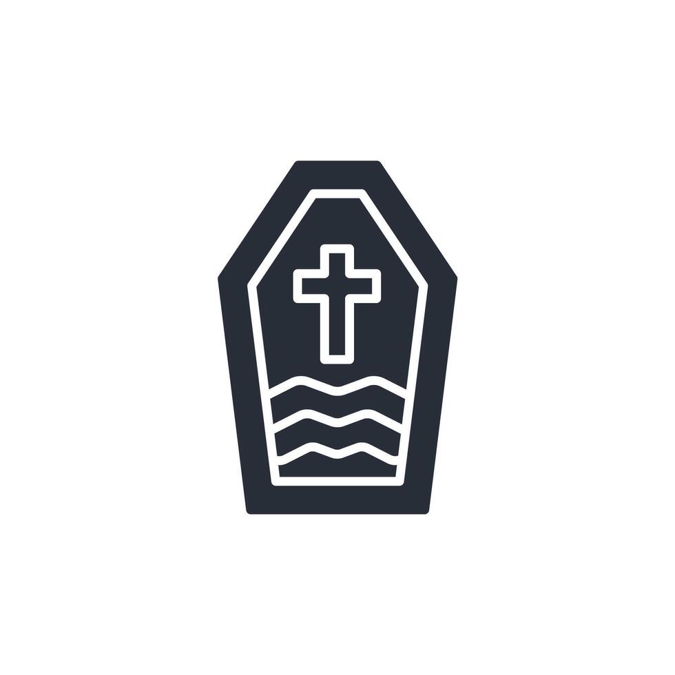 coffin icon. .Editable stroke.linear style sign for use web design,logo.Symbol illustration. vector