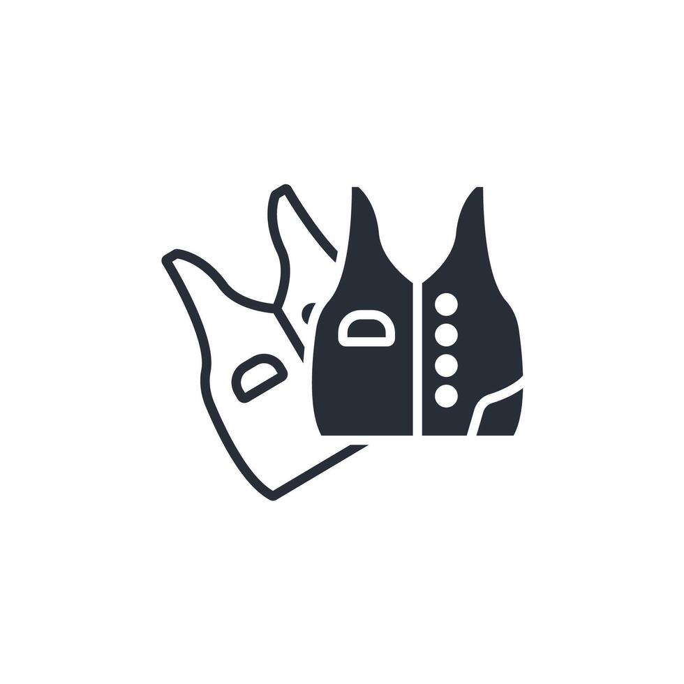 vest icon. .Editable stroke.linear style sign for use web design,logo.Symbol illustration. vector