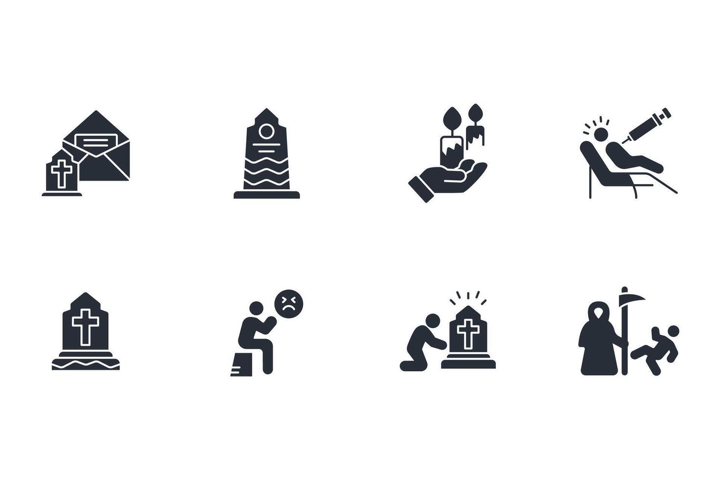 death icon set..Editable stroke.linear style sign for use web design,logo.Symbol illustration. vector
