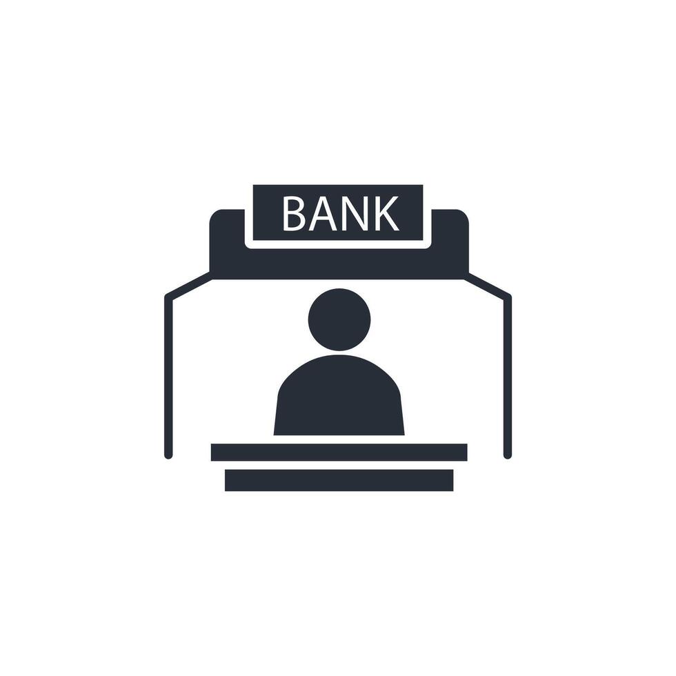 bank counter icon. .Editable stroke.linear style sign for use web design,logo.Symbol illustration. vector