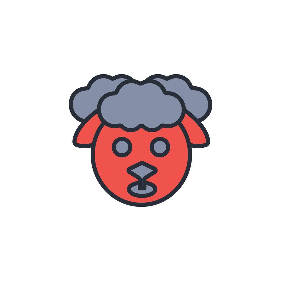 sheep face icon. .Editable stroke.linear style sign for use web design,logo.Symbol illustration. vector