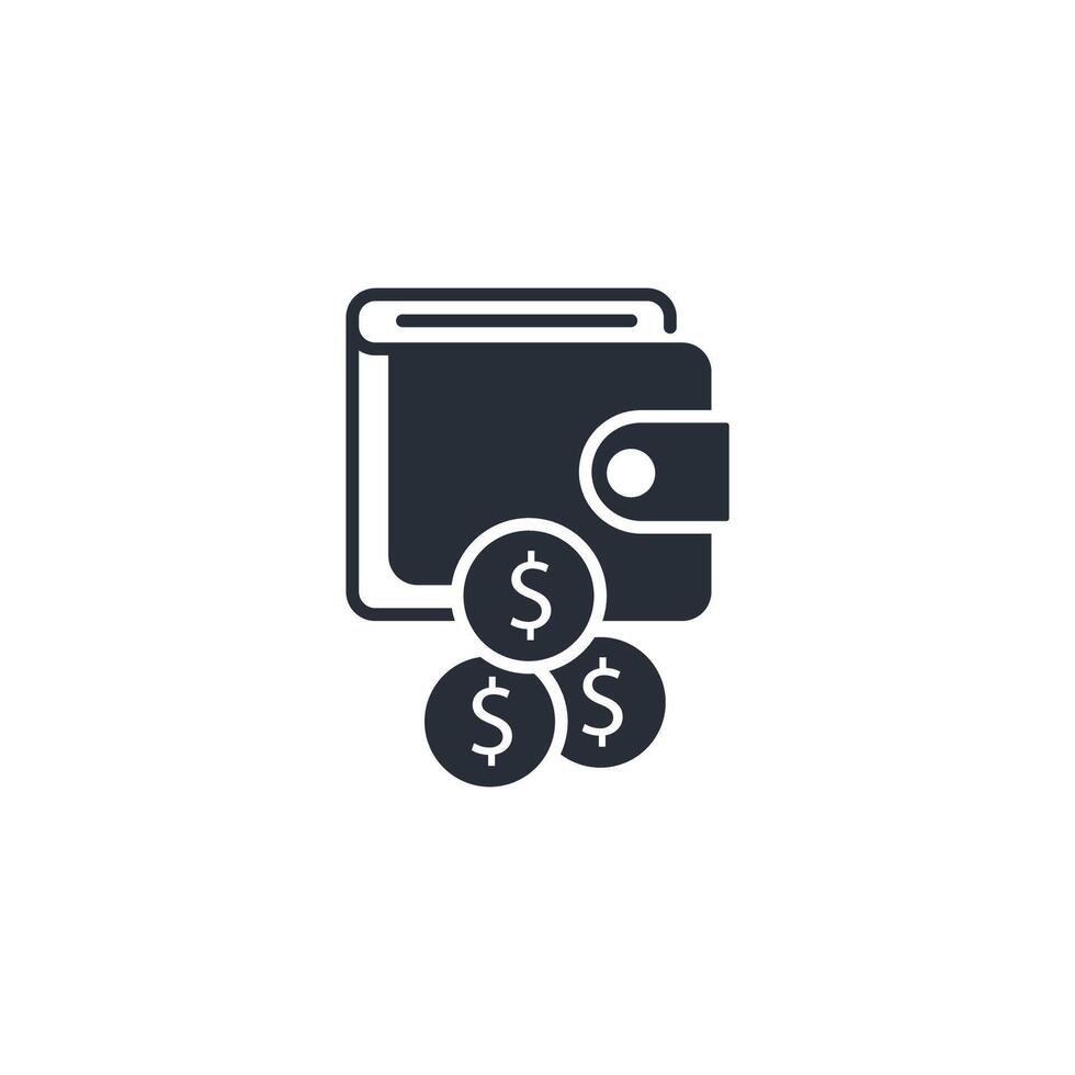 wallet icon. .Editable stroke.linear style sign for use web design,logo.Symbol illustration. vector