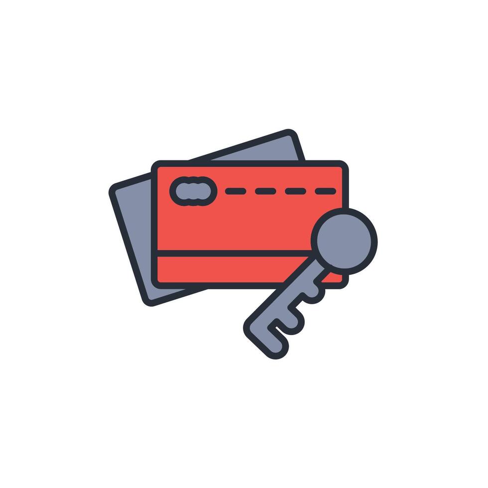 keycard access icon. .Editable stroke.linear style sign for use web design,logo.Symbol illustration. vector