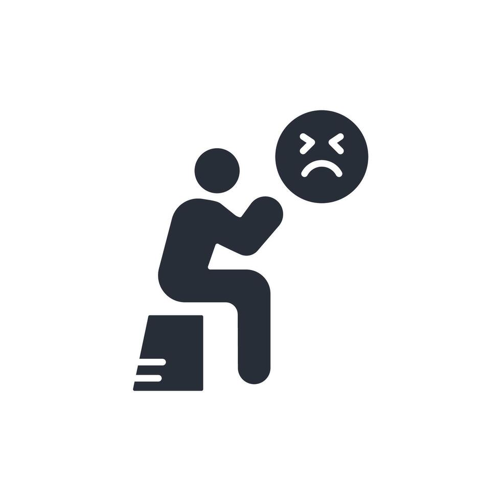 grief icon. .Editable stroke.linear style sign for use web design,logo.Symbol illustration. vector