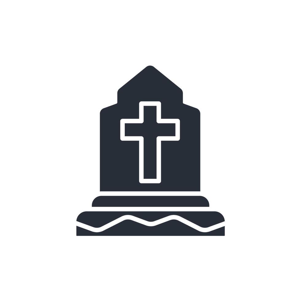 Tombstone icon. .Editable stroke.linear style sign for use web design,logo.Symbol illustration. vector