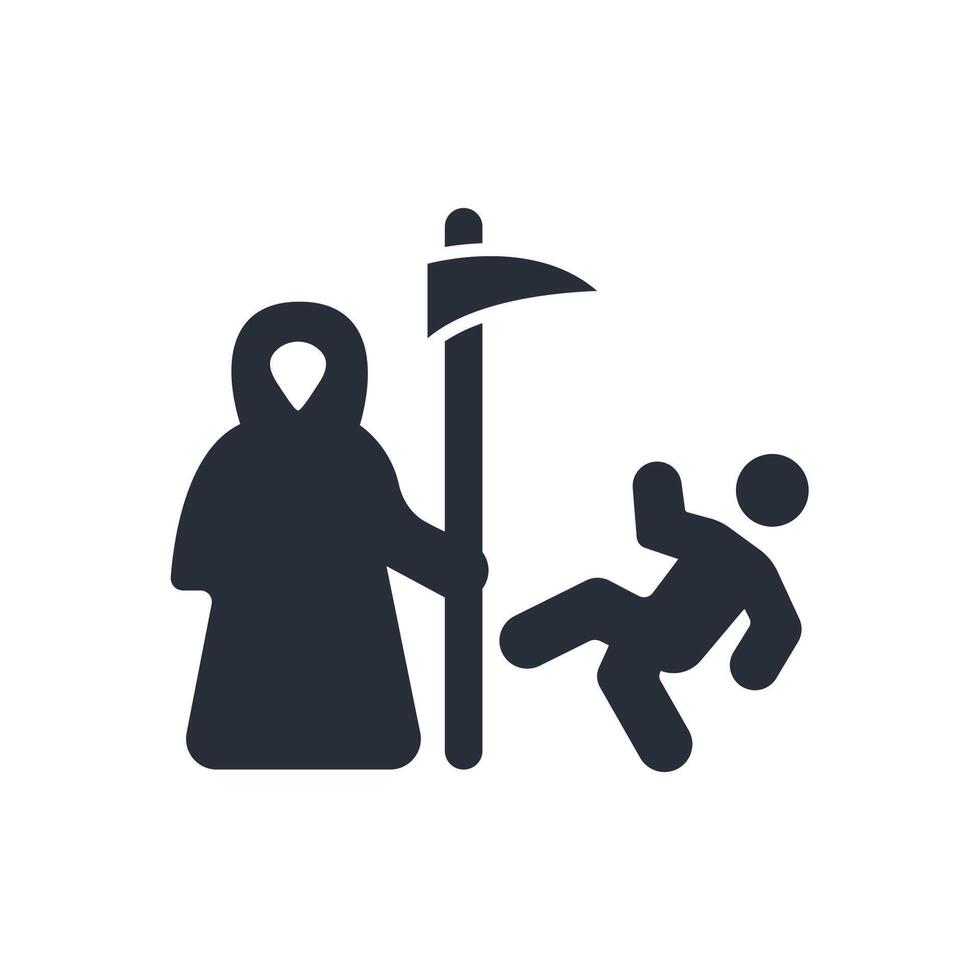 Grim Reaper icon. .Editable stroke.linear style sign for use web design,logo.Symbol illustration. vector