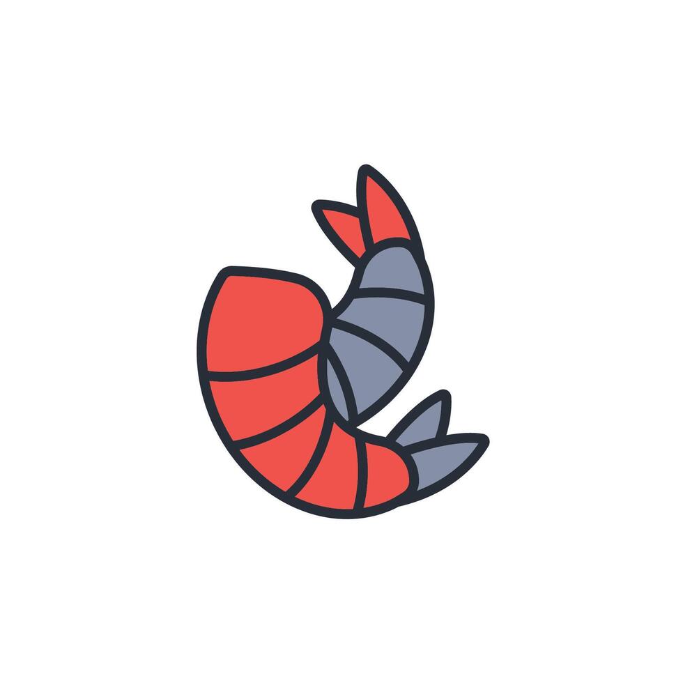 Shrimp icon. .Editable stroke.linear style sign for use web design,logo.Symbol illustration. vector