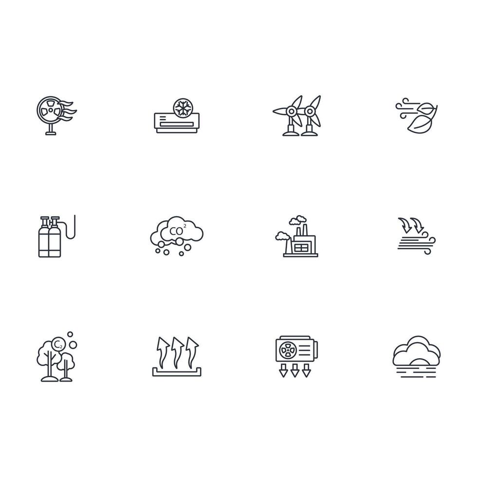 Air icon set..Editable stroke.linear style sign for use web design,logo.Symbol illustration. vector