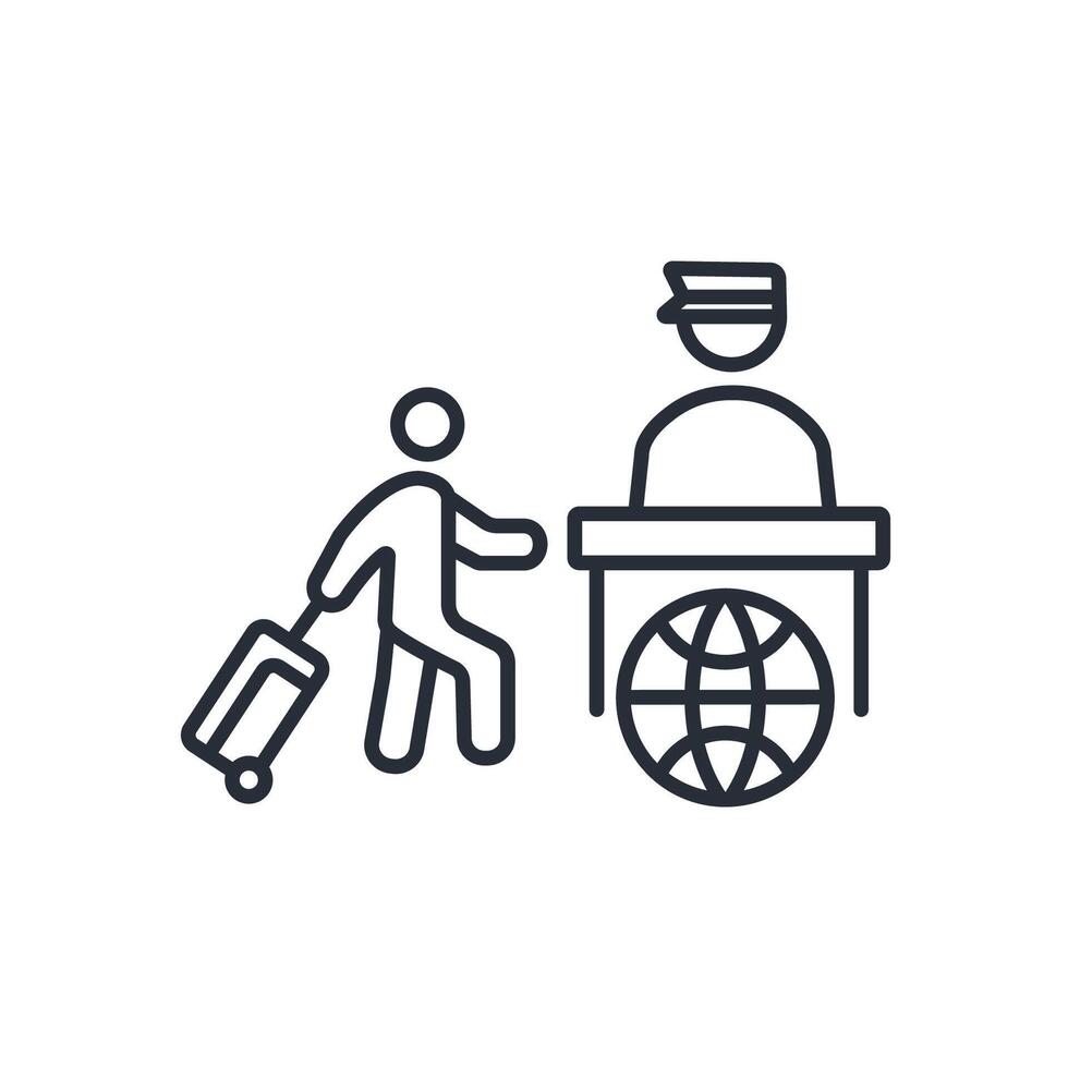 border control icon. .Editable stroke.linear style sign for use web design,logo.Symbol illustration. vector