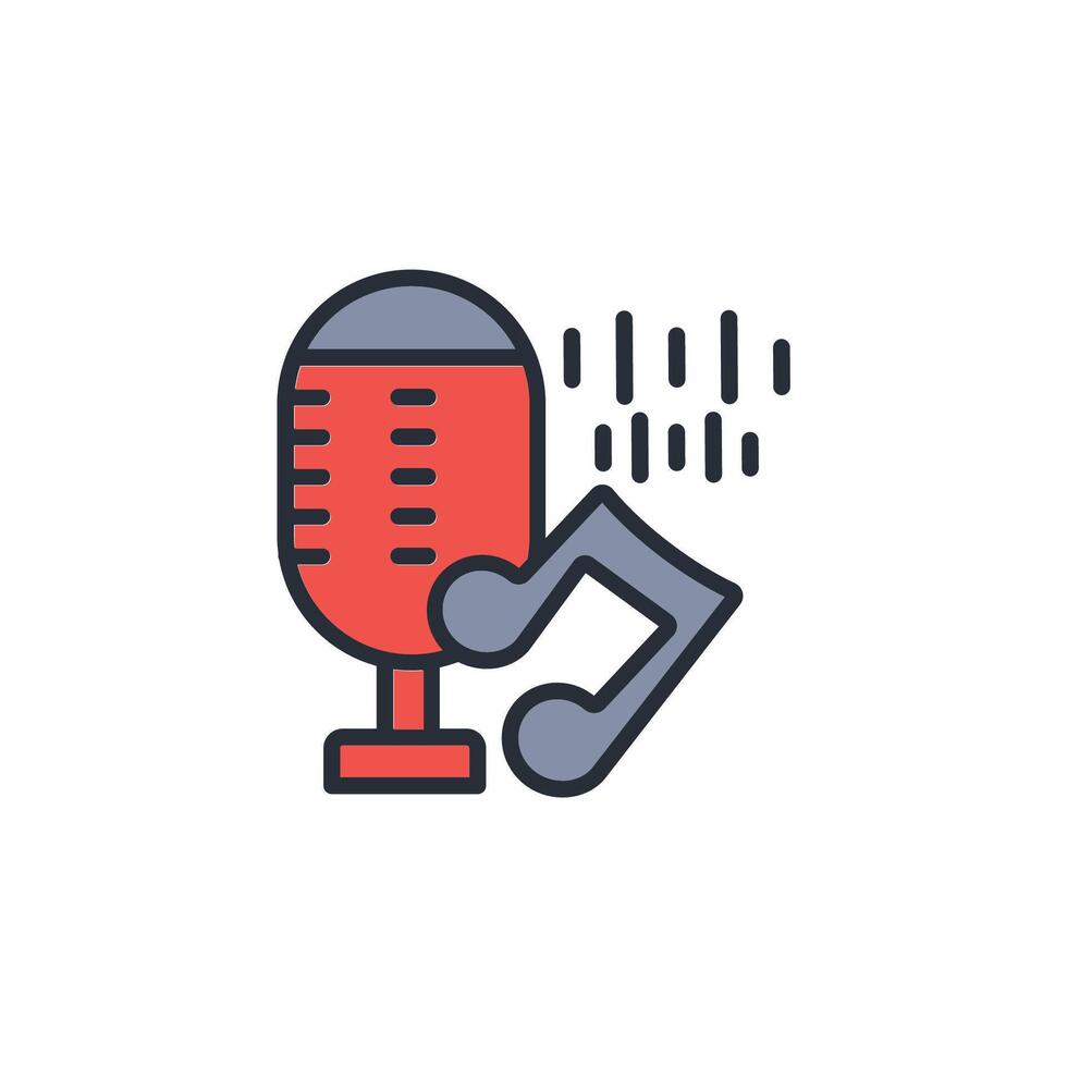 microphone icon. .Editable stroke.linear style sign for use web design,logo.Symbol illustration. vector