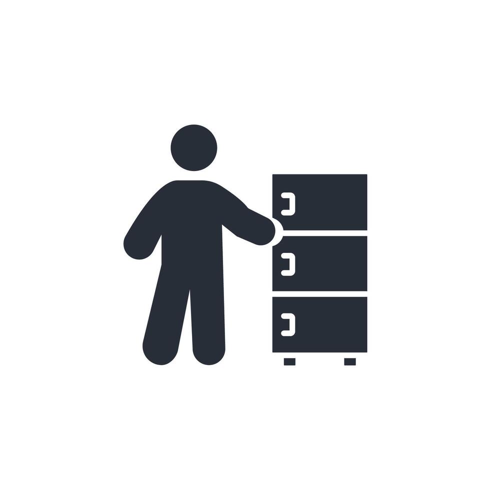 file cabinet icon. .Editable stroke.linear style sign for use web design,logo.Symbol illustration. vector