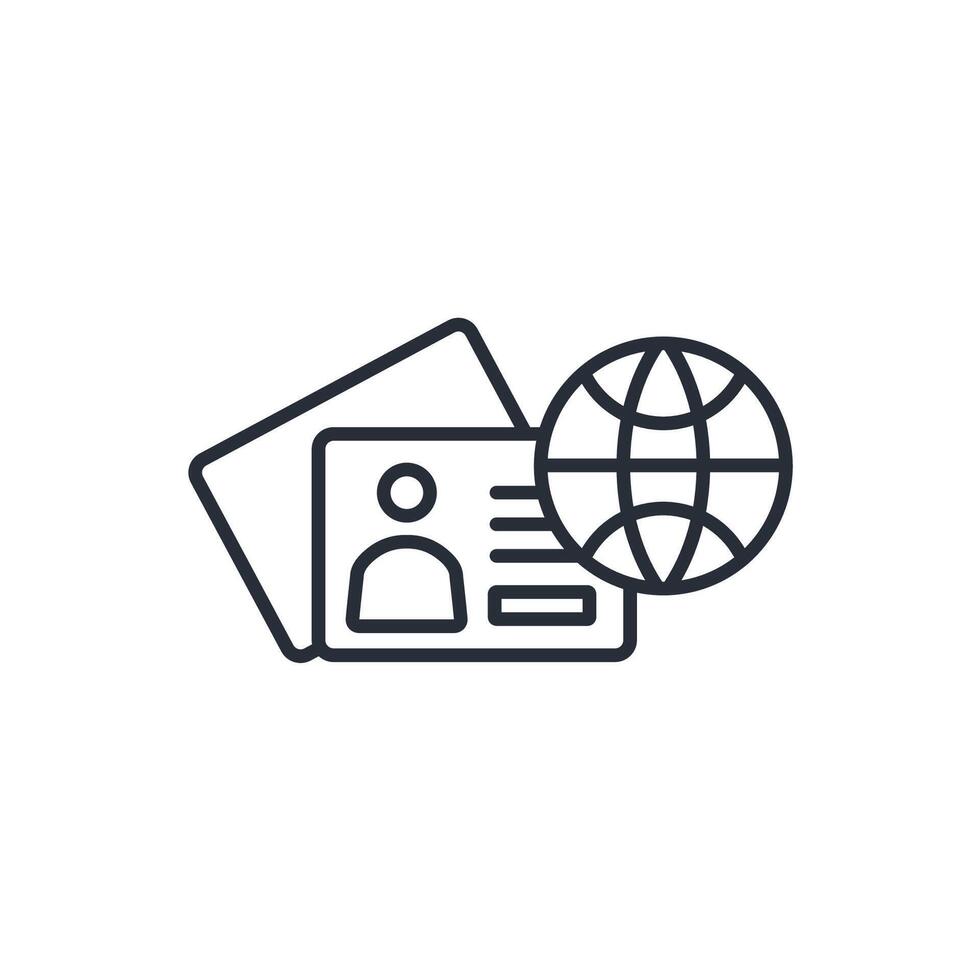 Visa icon. .Editable stroke.linear style sign for use web design,logo.Symbol illustration. vector