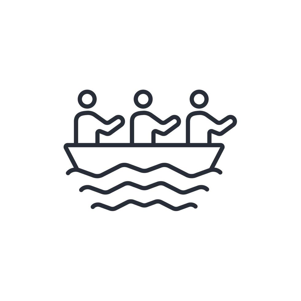 refugee icon. .Editable stroke.linear style sign for use web design,logo.Symbol illustration. vector