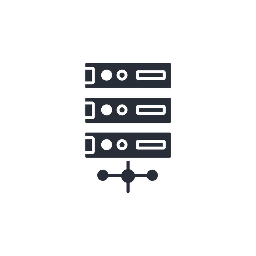 Server icon. .Editable stroke.linear style sign for use web design,logo.Symbol illustration. vector
