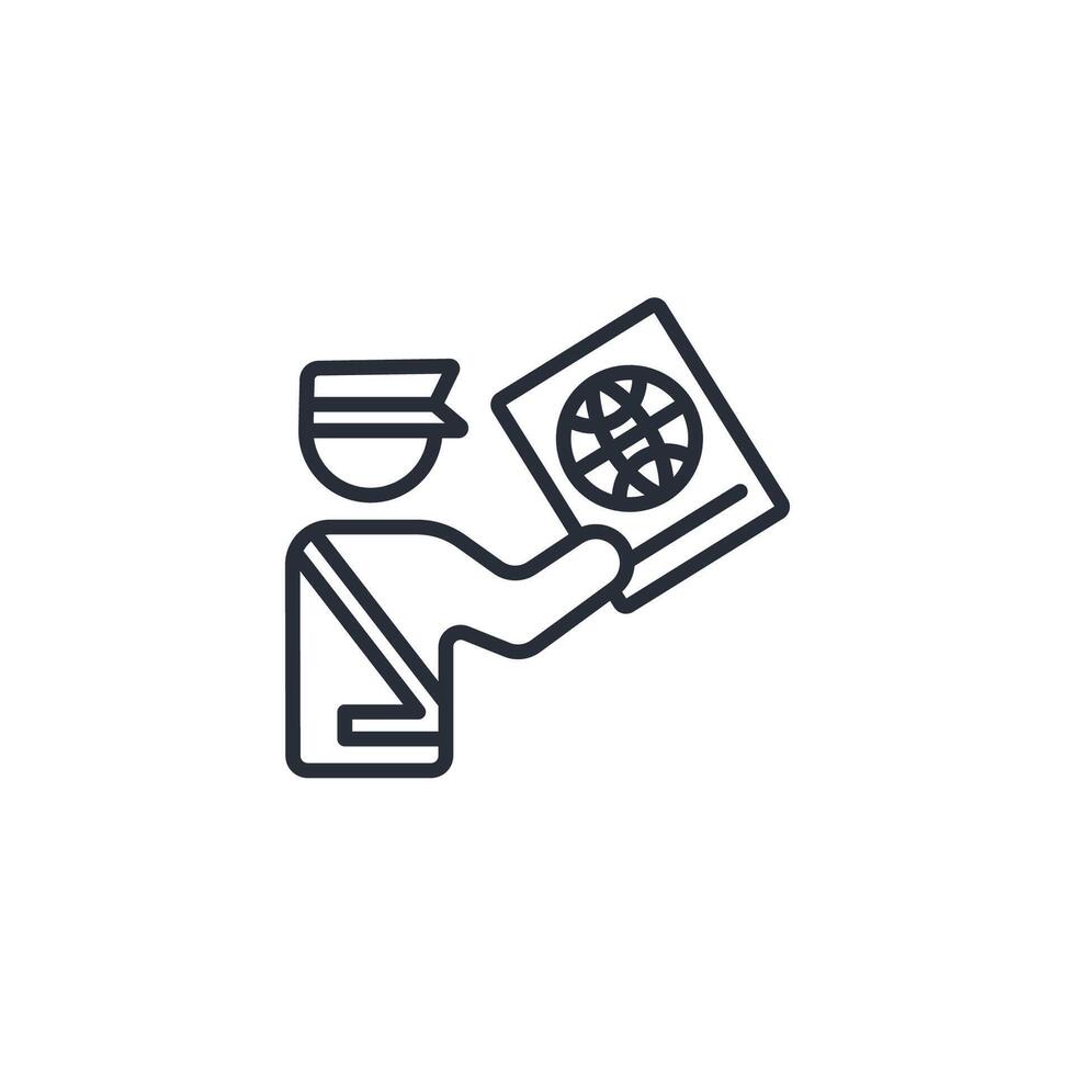 Customs officer icon. .Editable stroke.linear style sign for use web design,logo.Symbol illustration. vector