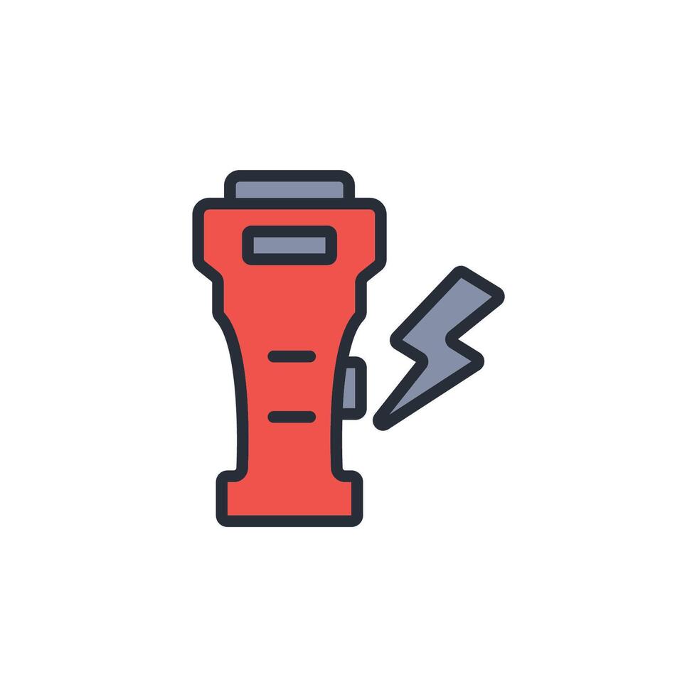 taser icon. .Editable stroke.linear style sign for use web design,logo.Symbol illustration. vector