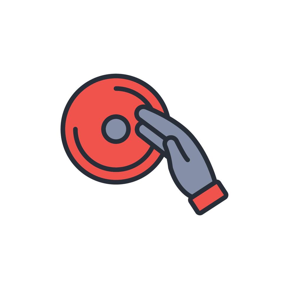 Vinyl icon. .Editable stroke.linear style sign for use web design,logo.Symbol illustration. vector