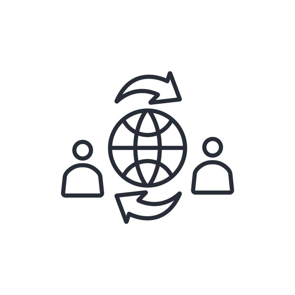 global movement icon. .Editable stroke.linear style sign for use web design,logo.Symbol illustration. vector