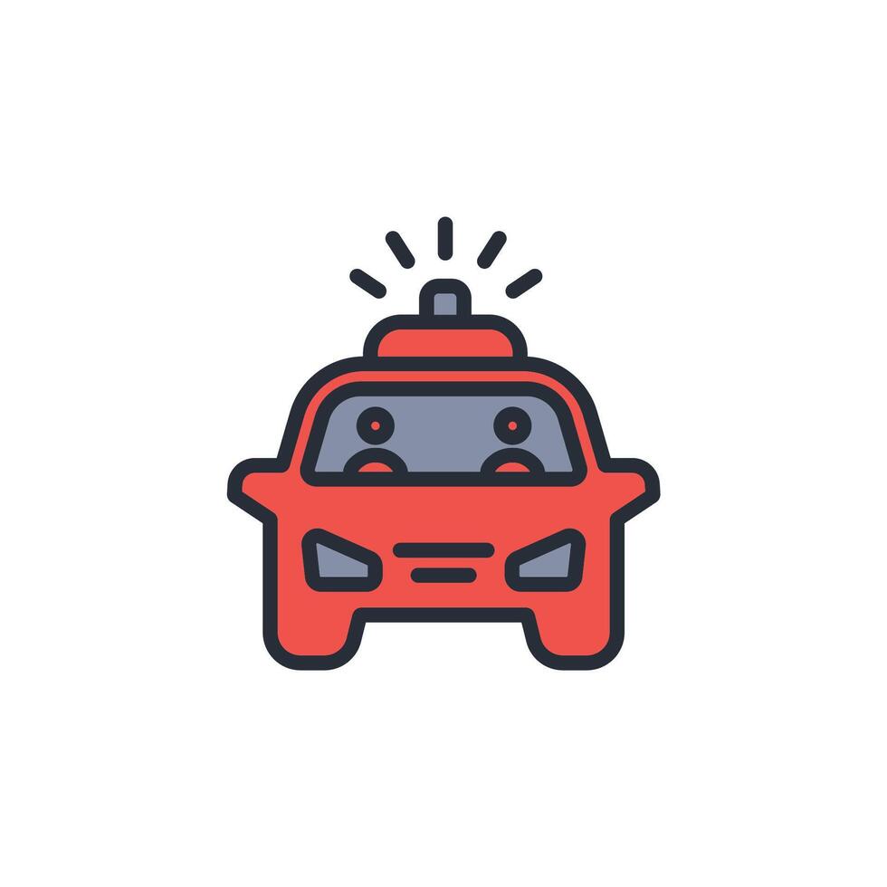 Police car icon. .Editable stroke.linear style sign for use web design,logo.Symbol illustration. vector