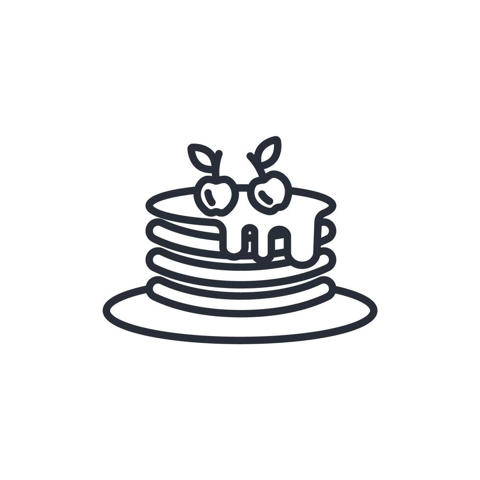 pancakes icon. .Editable stroke.linear style sign for use web design,logo.Symbol illustration. vector
