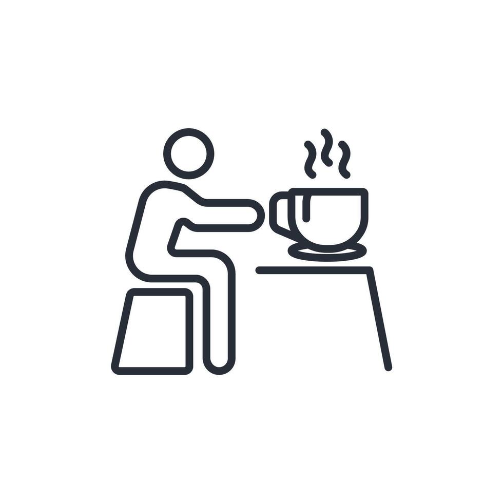 drink coffee icon. .Editable stroke.linear style sign for use web design,logo.Symbol illustration. vector
