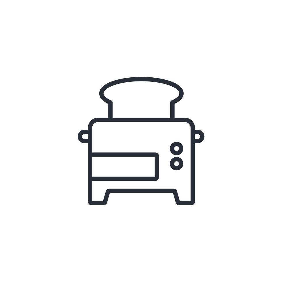 Toaster icon. .Editable stroke.linear style sign for use web design,logo.Symbol illustration. vector