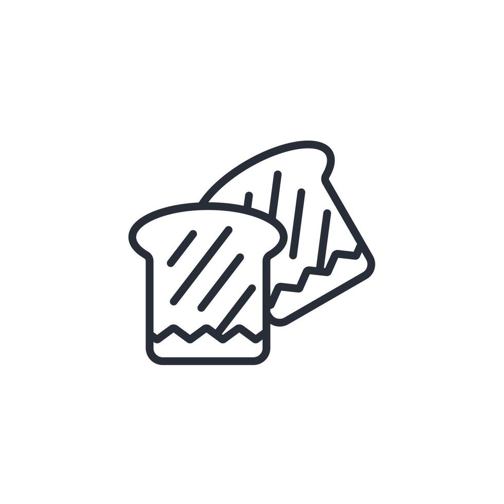 Toast icon. .Editable stroke.linear style sign for use web design,logo.Symbol illustration. vector