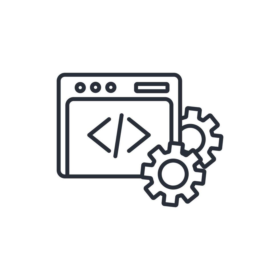 software engineering icon. .Editable stroke.linear style sign for use web design,logo.Symbol illustration. vector