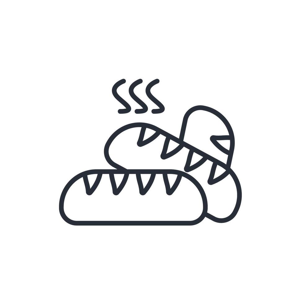Bread icon. .Editable stroke.linear style sign for use web design,logo.Symbol illustration. vector